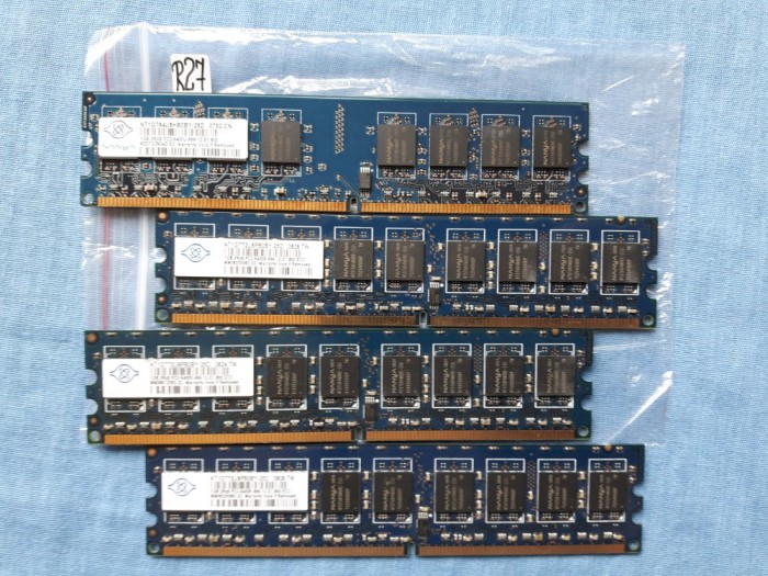 NANYA 4x1Gb ddr2 PC rami 6400E 666 perfect fuctionali (R27) foto mare NANYA 4x1Gb ddr2 PC rami 6400E 666 perfect fuctionali (R27) foto mare