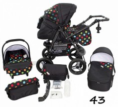 Carucior 3 in 1 Twist-R 43 (Negru cu Buline) Kerttu foto