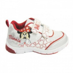 Incaltaminte sport cu beculet, albi cu rosu Minnie 26 Disney foto