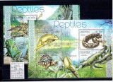 Uganda - reptile - 2780/3+bl.373, Fauna, Nestampilat