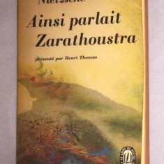 Fr. Nietzsche Ainsi parlait Zarathoustra Zarathustra in franceza