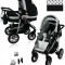 Carucior 2 in 1 Coral CE7 (Negru cu alb si puncte) Kerttu