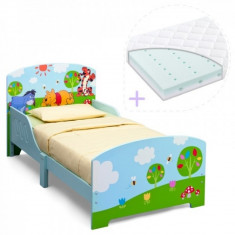 Set pat cu cadru din lemn Disney si saltea pentru patut Dreamily 140 x 70 x 10 cm Winnie the Pooh Delta Children foto