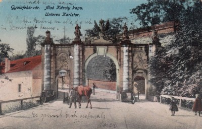 ALBA IULIA , POARTA I a A CETATII CIRCULATA 1917 foto