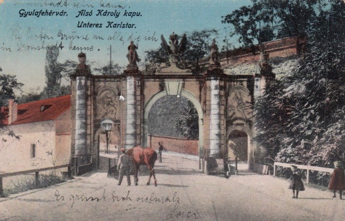 ALBA IULIA , POARTA I a A CETATII CIRCULATA 1917