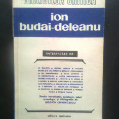 Ion Budai-Deleanu interpretat de... Balota, Blaga, Calinescu, Cioculescu, Iorga