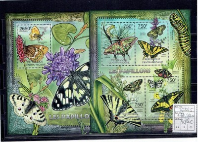 Zentralafrika - 3622/5+bl.940 - butterfly foto