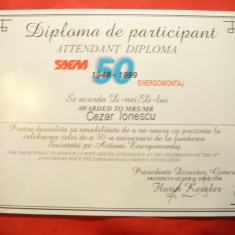 Diploma participant 50 Ani Energomontaj -Societate pe Actiuni