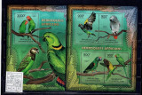 Zentralafrik. Rep. - parrots - 3667/70+bl.949, Africa, Fauna