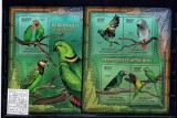 Zentralafrik. Rep. - parrots - 3667/70+bl.949, Africa, Fauna