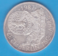 (2) MONEDA DIN ARGINT GERMANIA - 10 MARK 1987, LIT. J - BERLIN - 750 ANI foto