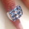 Inel albastru-tip VERIGHETA-inox Placat cu aur 18K si Swarovski- marimea 8 ,18mm