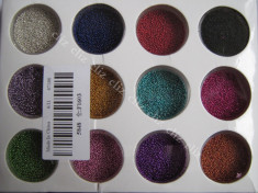 Set 12 cutiute bilute caviar pentru unghii nail art manichiura ***nou foto