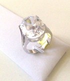 Inel LOGODNA- placat cu aur 18k si Swarovski- marimea 8 , 18mm-STANTAT