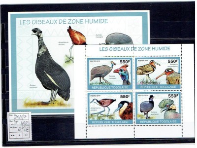 Togo - pasari 3434/7+bl.498 foto