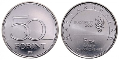 UNGARIA 50 FORINT 2017 CAMPIONATUL MONDIAL DE NATATIE FINA BUDAPESTA UNC foto