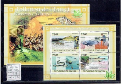Togo - fishes - 3829/32+bl.576 foto