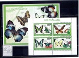 Togo - butterflys - 3404/7+bl.492, Fauna, Nestampilat