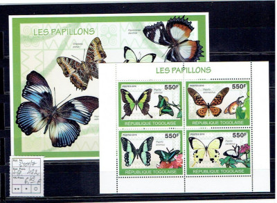 Togo - butterflys - 3404/7+bl.492 foto