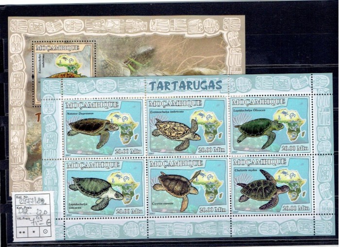 Mozambik - seeturtles - 2977/82+bl.220