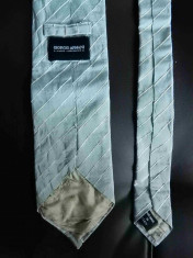 Cravata Giorgio Armani Handmade in Italy; 100% matase; 142 cm lungime totala foto
