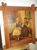 Tablou Antic Litografiat, Rama Lemn Masiv, 85x65cm, Stare Exceptionala, Tablou deosebit