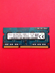 Memorie laptop 4 GB RAM DDR3 Hynix 1Rx8 PC3L-12800S-11-13-B4 1600MHz / 4GB DDR3 foto