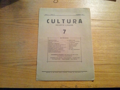 CULTURA - Revista Lunara 7 - Anul I, Seria II - Noembrie 1937 - Horia Carp foto