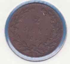 (R) MONEDA ROMANIA - 2 BANI 1867 WATT &amp;amp; CO. foto