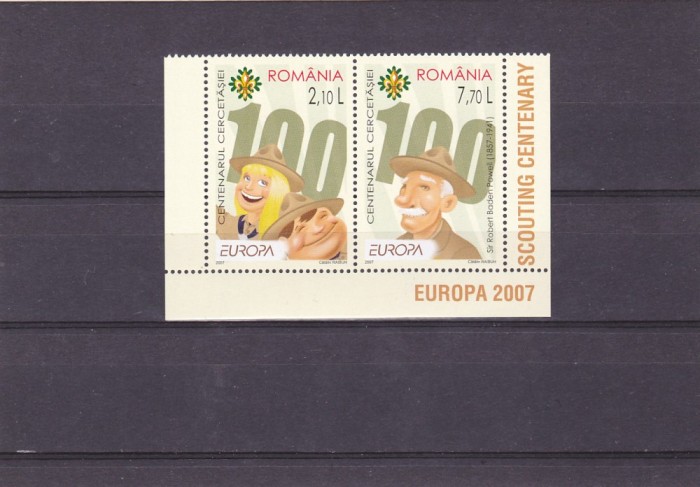 CERCETASI,EUROPA CEPT 2007,SERIE COMPLETA MNH ROMANIA.