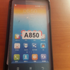 Husa Silicon Lenovo A850 negru + folie sticla