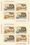 GASTRONOMIE,EUROPA CEPT,2005,MINISHEET DE 2 SERII MODEL A + B,MNH ROMANIA., Nestampilat