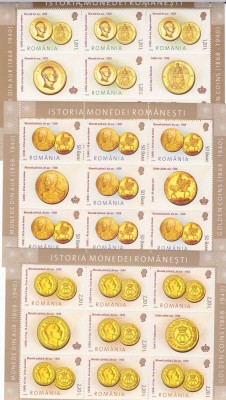 ISTORIA MONEDEI ROMANESTI,MINISHEET,2006,MNH ROMANIA. foto