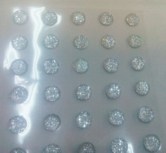Accesoriu handmade - piatra tip diamant 8 mm cu adeziv - 45 buc foto