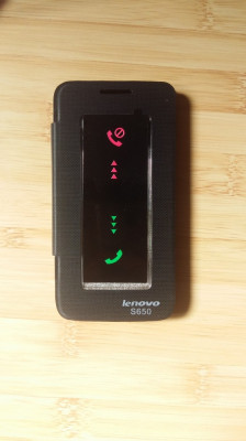 husa tip carte Lenovo S650 NEGRU + folie sticla foto