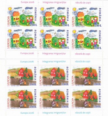 INTEGR. IMIGRANT.,EUROPA CEPT,2006,MINISHEET DE 6 SERII ,MNH ROMANIA. foto