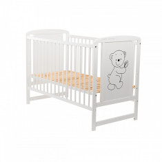 Patut din lemn Timmi 120 x 60 cm Alb BabyNeeds foto