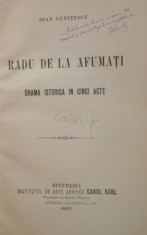 RADU DE LA AFUMATI de IOAN NENITESCU , 1897 , DEDICATIE* foto