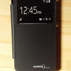 husa tip carte Huawei Honor 3x G750 + folie de sticla
