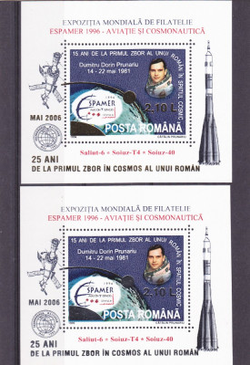 COSMOS D. PRUNARIU ANIV. , SUPRATIPAR AUR SI ARGINT,2 BLOC,2006,MNH ROMANIA. foto