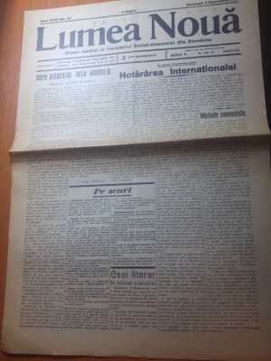 ziarul lumea noua 2 decembrie 1934-articol scris de c. titel petrescu foto