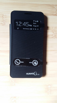 husa tip carte Huawei G510 + folie sticla foto