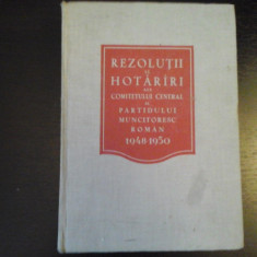 Rezolutii si Hotarari ale CC al PMR - Ed. Partidului Muncitoresc R, 1951, 311 p