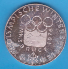 (5) MONEDA DIN ARGINT AUSTRIA - 100 SCHILLING 1976, JOCURILE OLIMPICE INNSBRUCK foto