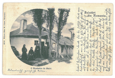 1627 - Monastery, Romania, Litho - old postcard - used - 1901 foto