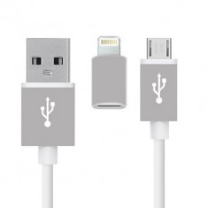 Cablu 2in1 Charge/Sync CYOO Apple Lightning &amp;amp;amp; Micro USB, White foto