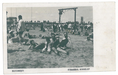 621 - BUCURESTI, strandul Kisselef - old postcard, real PHOTO - unused foto