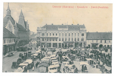3290 - TIMISOARA, Market - old postcard, CENSOR - used - 1915 foto