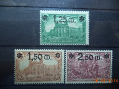 1920 Germania ( Reich ) Mi 116 - 118 Serie completa cu guma si fara sarniera. foto