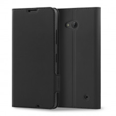 Husa Premium Mozo Book Cover pentru Microsoft Lumia 640, Black foto